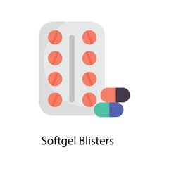 Soft gel Blisters Vector Flat Icons. Simple stock illustration stock