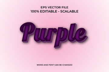 Editable 3d Realistic Purple Text Effect