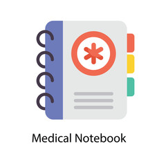 Medical notebook  Vector Flat Icons. Simple stock illustration stock