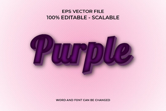 Editable 3d Realistic Purple Text Effect