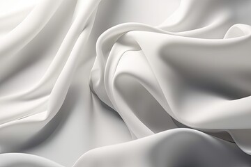 white fabric with elegant draping and flowing waves. Generative AI