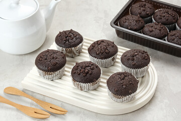 Delicious Chocolate Muffins with choco chips
