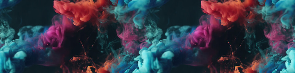 Obraz premium Breathtaking display of colorful smoke against a dramatic black backdrop.