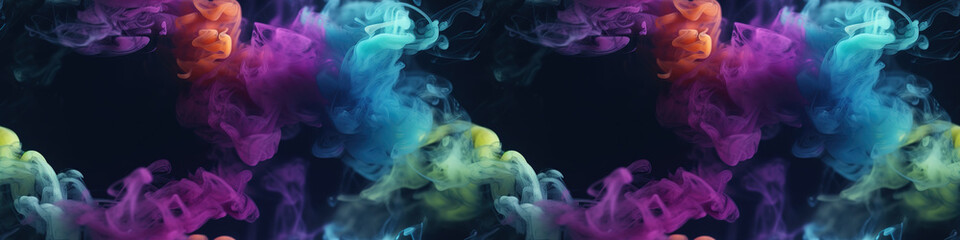 Obraz premium Breathtaking display of colorful smoke against a dramatic black backdrop.