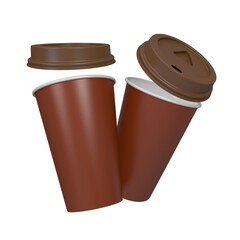 Coffee cup icon isolated 3d render illustration