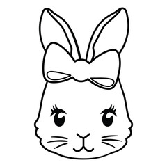 Cute bunny girl vector cartoon illustration
