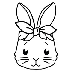 Cute bunny girl vector cartoon illustration