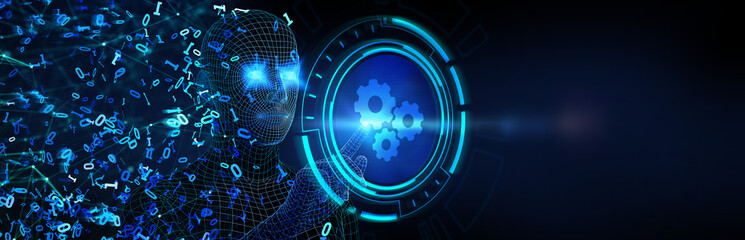 Business, Technology, Internet and network concept. Automation Software Technology Process System. 3d illustration