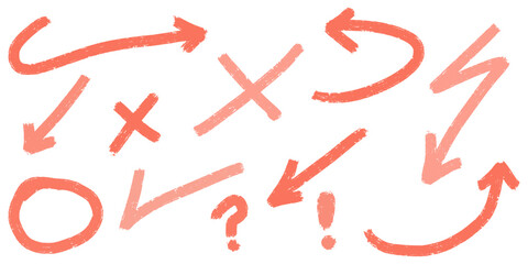 Doodle elements for concept design on set. isolated on white background. Infographic elements. emphasis, curly, swirl, arrow, circle, exclamation mark. vector illustration.