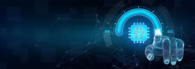 Internet of things - IOT concept. Businessman offer IOT products and solutions.  3d illustration