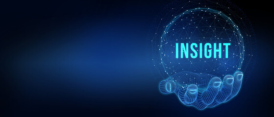 INSIGHT inscription, successful business concept. Business, Technology, Internet and network concept. 3d illustration
