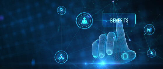 Employee benefits help to get the best human resources. Business concept.  3d illustration