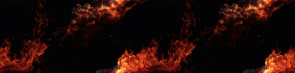 Fototapeta na wymiar fire on black background.