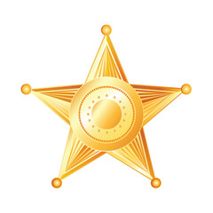 vector golden stars. flat image of a bright yellow star. five pointed star. sheriff's star