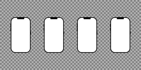 Realistic smartphone mockup. Device UI UX mockup for presentation template. Stock royalty free vector illustration. PNG