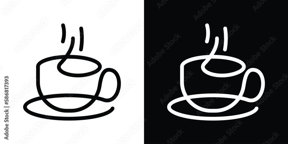 Wall mural logo cup line design icon vector illustration