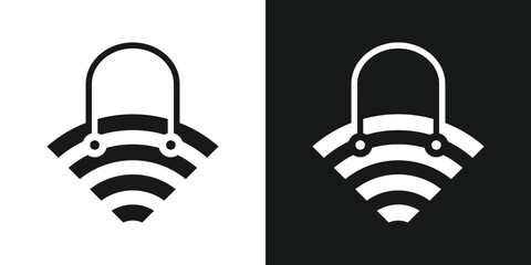 shopping bag logo and signal design icon vector illustration