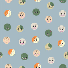 Funny cat face, abstract personage, mascot design, funny face, cute icon.