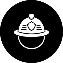 Firefighter Helmet Glyph Inverted Icon