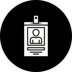 Id Card Glyph Inverted Icon