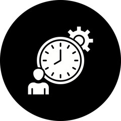 Time Management Glyph Inverted Icon