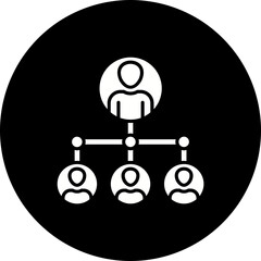 Team Leader Glyph Inverted Icon