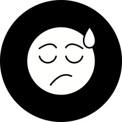 Disappointed Glyph Inverted Icon