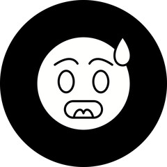 Surprised Glyph Inverted Icon