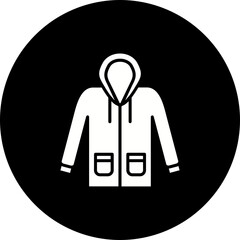 Raincoat Glyph Inverted Icon