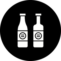 Wine Bottles Glyph Inverted Icon