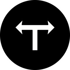 T Junction Glyph Inverted Icon