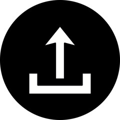 Upload Glyph Inverted Icon