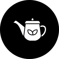 Teapot Glyph Inverted Icon