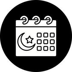 Calendar Glyph Inverted Icon