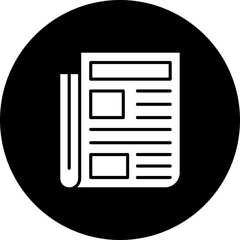 Newspaper Glyph Inverted Icon
