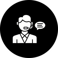 Customer Service Glyph Inverted Icon