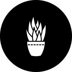 Plant Pot Glyph Inverted Icon