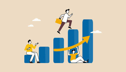 business person with graph business development plan for improvement teamwork help growing revenue growth and