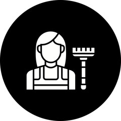 Maid Glyph Inverted Icon