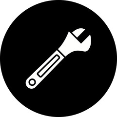 Wrench Glyph Inverted Icon