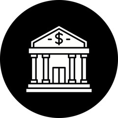 Bank Glyph Inverted Icon