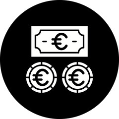 Euro Currency Glyph Inverted Icon