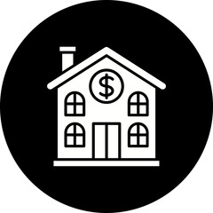 Home Price Glyph Inverted Icon