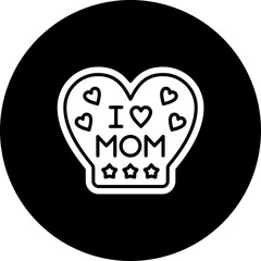 I Love Mom Glyph Inverted Icon