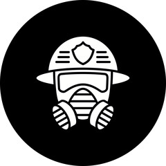 Fireman Mask Glyph Inverted Icon