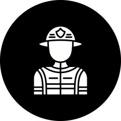 Fireman Glyph Inverted Icon