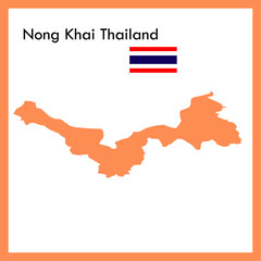 Orange Map Nong Khai Province is a part of Thailand with a picture of the flag.