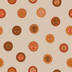 Fototapeta premium Male bizarre visage, abstract personage, mascot design, funny face, cute icon