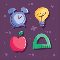 school supplies icons