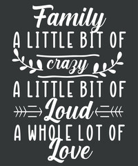 Family a Little Bit of Crazy a Little bit of Loud and a Whole lot of Love T-shirt design, Family Shirt eps, Mom Shirt vector, Motherhood Shirt, funny saying, quote, humor, geek cut file, women